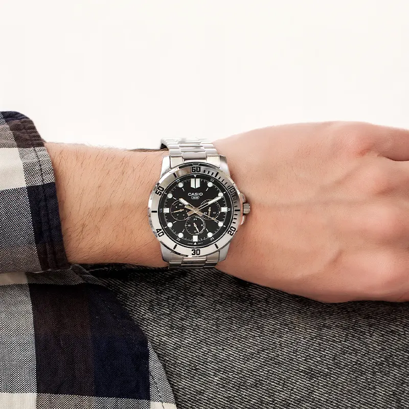 Casio Enticer Multifunction Black Dial Men's Watch- MTP-VD300D-1